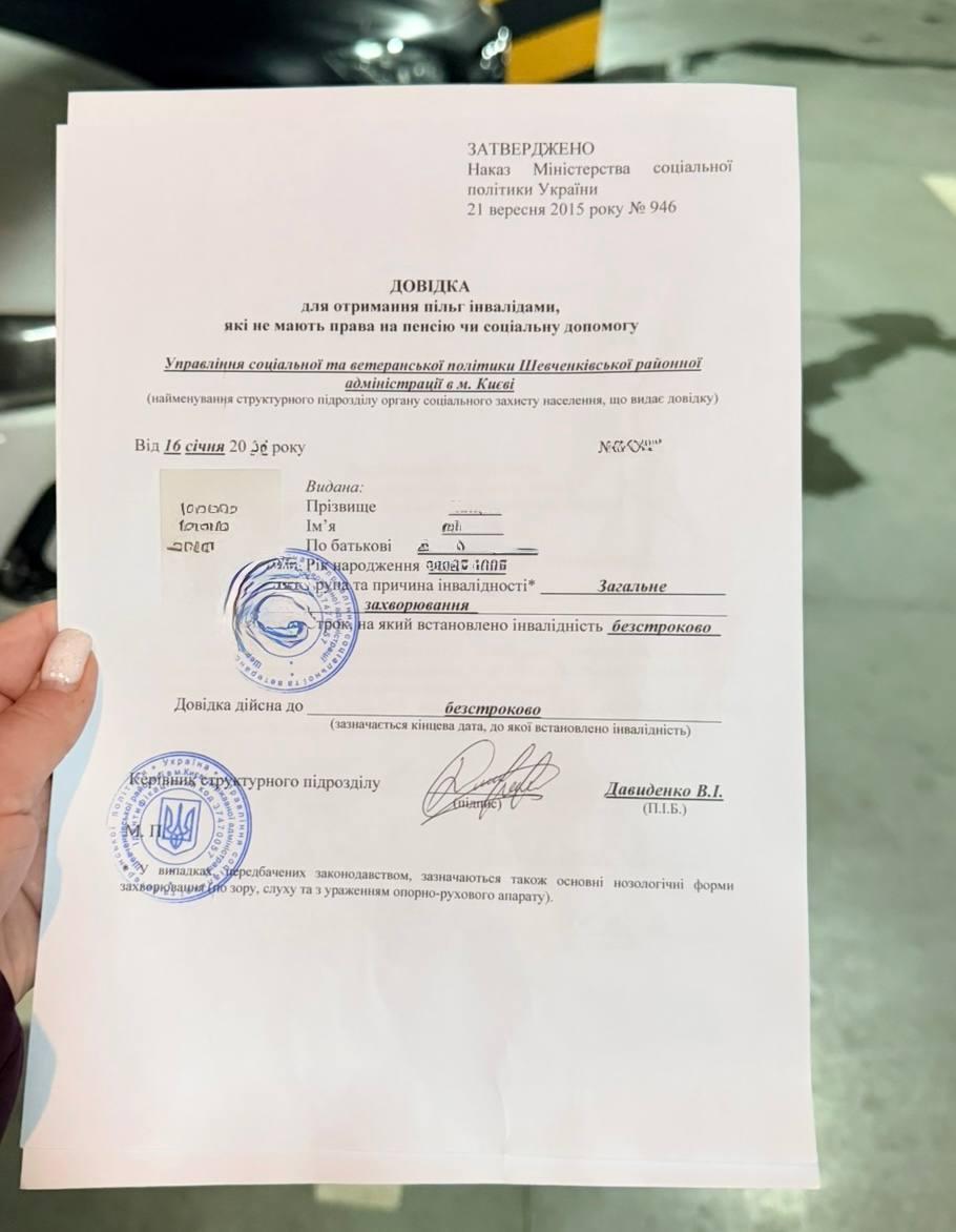 Документ до кейсу: Оформлення законних підстав для виїзду за кордон особи з інвалідністю